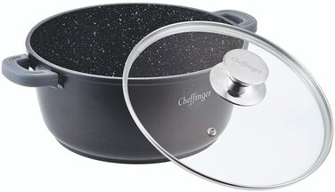 Каструля для приготування їжі Cheffinger Ø28 см з алюмінію, сумісна з індукцією