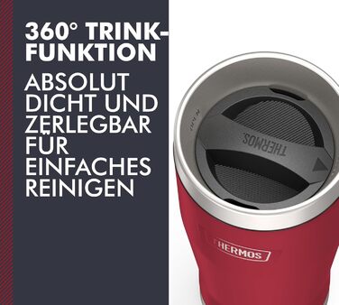 Термос ICON MUG 0,47л, темно-сірий/графітовий матовий, керамічний термос-чашка 470мл, термокружка для кави з нержавіючої сталі, ізотермічна кружка, 7 годин гаряче / 22 години холодне, придатна для миття в посудомийній машині, абсолютно герметична, без BPA