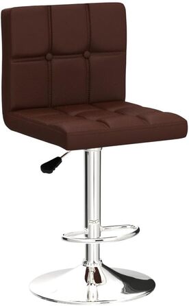 Барний стілець Leader Accessories (2 шт) - регульована висота 62-83 см, обтягнутий штучною шкірою (колір кава)