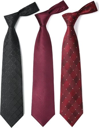 HISDERN Комплект краваток для чоловіків (3 шт.) з нагрудним хустиною. Шовкові краватки для весілля та особливих подій.