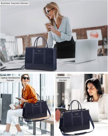 Сумка для ноутбука LOVEVOOK жіноча водонепроникна для роботи та навчання, 17 дюймів, темно-синя. Бізнес-сумка, портфель, сумка для викладача