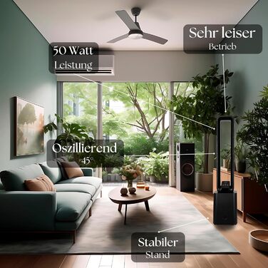 Тиха та потужна базова колонка з LED-дисплеєм, пультом дистанційного керування, 3 режимами та таймером 15 годин. Кольори: чорний