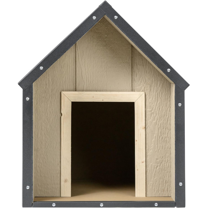 Будка для собак Outdoor маленьких порід – дерев'яна будка для собак, водостійкий дах 76 x 99 x H80 см, розмір S, Timbela M401-1, розмір M, 76x99xH80cm, натуральне дерево (розмір M, 57x95xH68cm, LP SmartSide дерев'яні панелі)