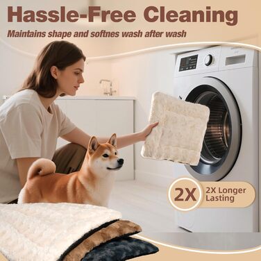 М'яка лежанка для собак Mora Pets: зручна та миюча, 74 x 46 см (XL 89 x 56 см, бежева)