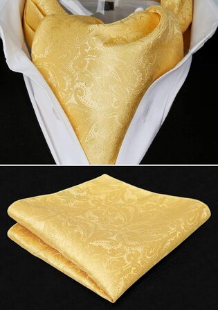 Комплект краватка-хустинка Alizeal Paisley (Золотий) для чоловіків