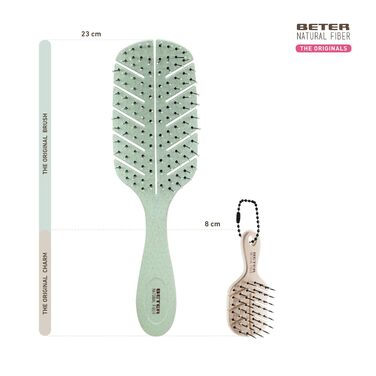 Beter - Натуральна міні-щітка для волосся без заплутування з пшеничної волокна - Антистатична, для мокрого та сухого волосся, всі типи волосся (набір 3 шт.)