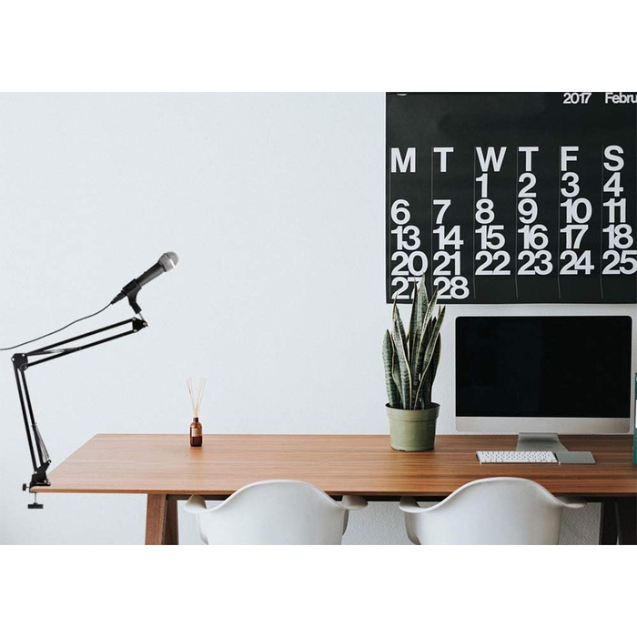 Стійка для мікрофона RockJam MS050 з шарнірною консоллю, компактна, з міцної сталі