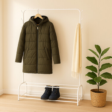 Relaxdays Clothes Rack with 2 Shelves