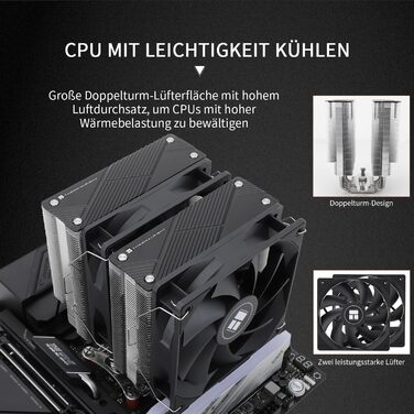 Охолоджувач CPU Thermalright Phantom Spirit 120 з 7 тепловими трубами та вентилятором TL-C12B V2 PWM (1500 RPM), сумісний з AMD AM4/AM5/Intel 1700/1150/1151/1200/2011