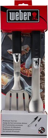 Weber-Stephen 6645 Compact Grill Tool Set, 2-Piece, Stainless Steel, Black