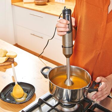 Занурювальний блендер BLACK+DECKER BXHBA1000E, 1000 Вт, 20 швидкостей, 4 насадки