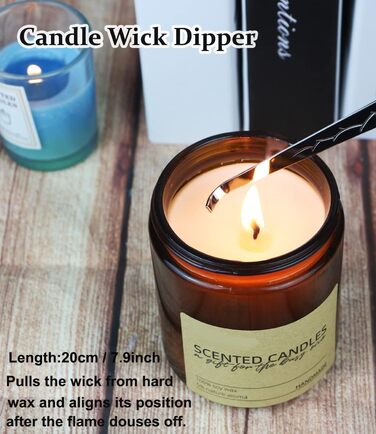 STATABSTA 4-in-1 Candle Accessory Set, Candle Snuffer, Wick Trimmer, Trimmer, and Wick Scoop, Candle Care Set for Gifts, Candle Lovers (Silver)