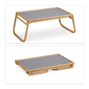 Relaxdays Folding Bamboo Bed Table