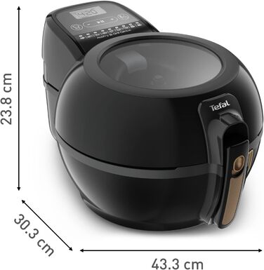 Аерофритюрниця Tefal ActiFry Genius FZ7758 з грилем, 1,2 кг, автоматичне перемішування, 9 програм, здорове смаження без олії, цифрова книга рецептів, чорна