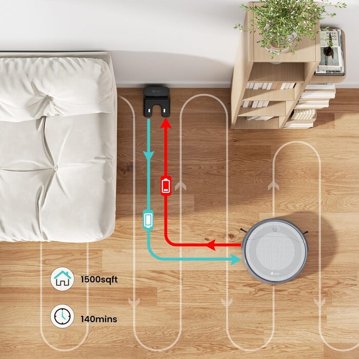 Робот-пилосос LEFANT Gen2 з функцією миття, 12000Pa, автоматичне очищення, LiDAR, Freemove 3.0, 8 тижнів без ручного прибирання (M310)