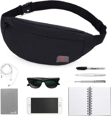 Поясна сумка TINYAT для туризму та спорту, чорна, T201