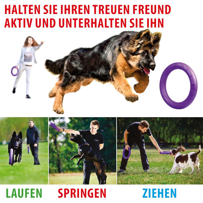 Ferplast Dog Toy, Dog Training Ring for Chewing, Running, Jumping, Fetching, Robust and Non-Toxic Material, Floating, Puller Maxi, Dog Toy for Large Dogs, 1 Fitness Ring