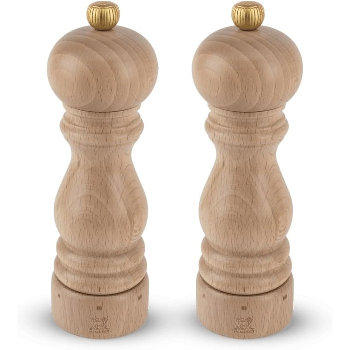PEUGEOT Paris Mill Set Pepper/Salt, Grind Setting u'Select, Height: 18 cm, Wood, Natural, 2/23386