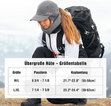 Водонепроникна шапка-кепка TOP-EX для жінок з відкидною часткою та отвором для хвостика, тепла флісова підкладка, біг узимку, світловідбиваюча, сірий колір, розмір L-XL