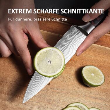 PAUDIN Ніж кухарський 15 см, професійний, з нержавіючої сталі, з ергономічною ручкою з дерева