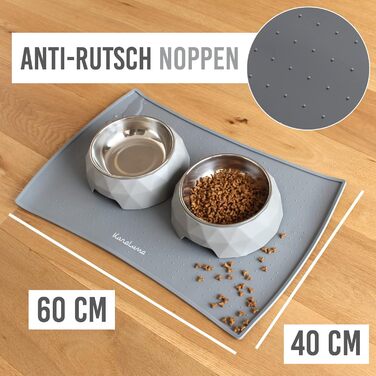 Силіконовий килимок KaraLuna Premium 60x40 см (Чорний, Сірий, Кутовий) для годівлі котів та собак, під миску, під кавомашину