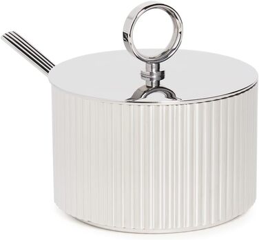Georg Jensen Bernadotte Sugar Bowl Incl. Spoon, Stainless Steel