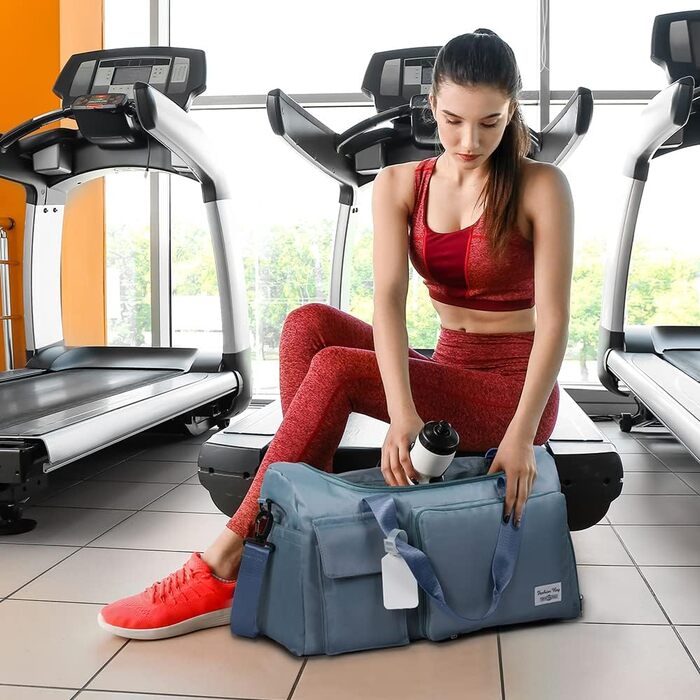 Спортивна сумка Flintronic 35L, водонепроникна, для подорожей та вихідних, блакитна (з багажним жетоном)