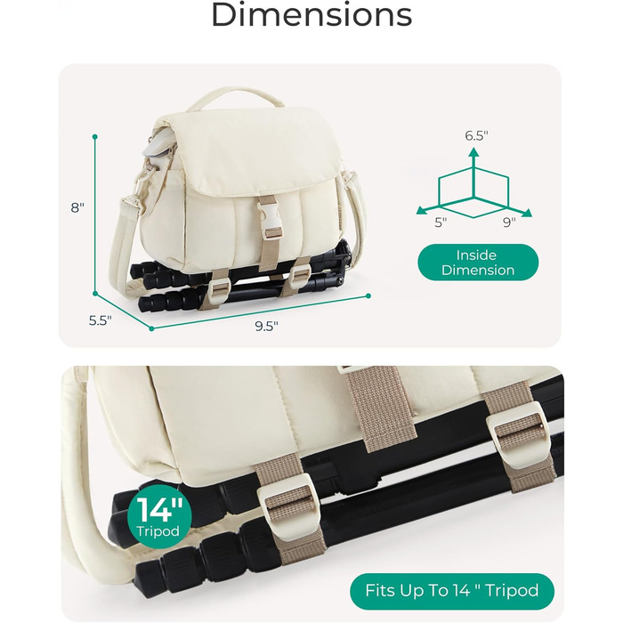 Сумка для камери Bagsmart: DSLR, об'єктиви, аксесуари, ультралегка, компактна, з дощем та ременем для штатива