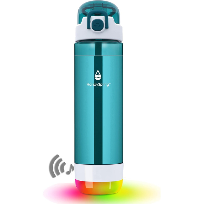 Розумна пляшка для води з нагадуванням, LED-підсвітка та звуковий сигнал Hydrate Glow 750 мл, мотиваційна пляшка для пиття (зелена)