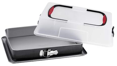 Форма для випічки прямокутна Probus 9307 з кришкою, антипригарна, 43x29.5 см, чорна