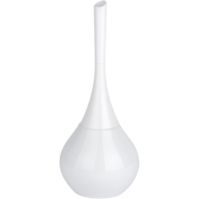 Набір для туалету WENKO Mod. Flakon: тримач щітки та щітка для унітазу, кераміка та пластик, Ø 17 см x 42,5 см, білий