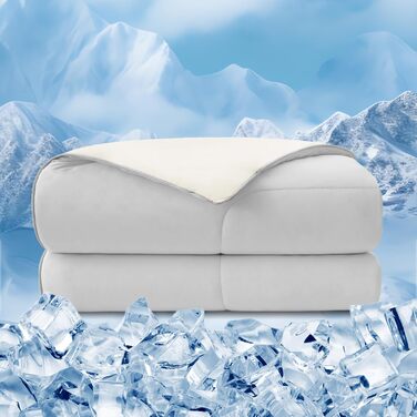 Охолоджуюча ковдра EMME Arc-Chill Q-Max 0.45 (155x220 см, світло-сіра) - літня дихаюча ковдра з ефектом охолодження