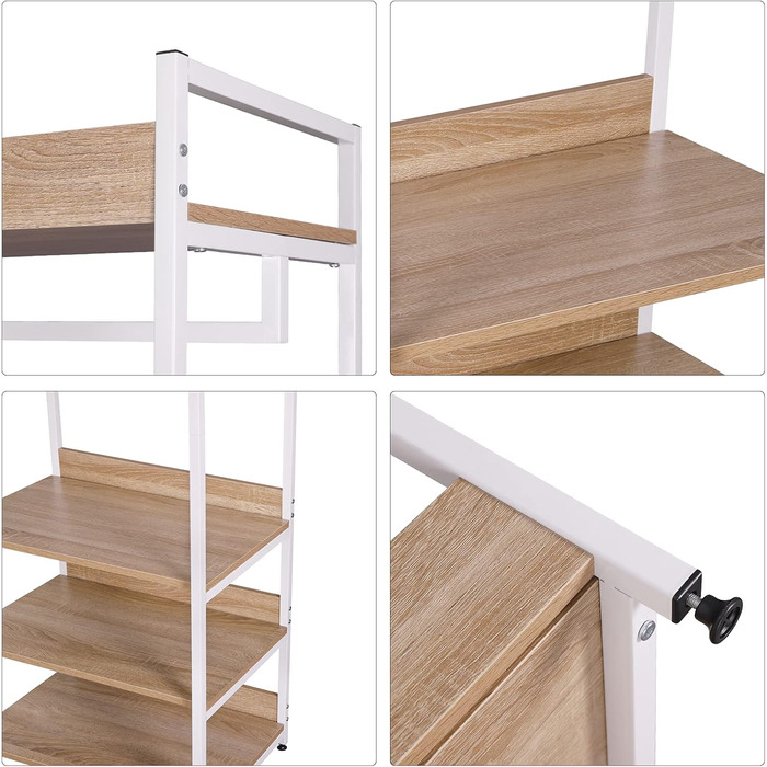 WOLTU Clothes Rack with Shelf, Open Wardrobe with Shoe Shelf, Coat Rack for Bedroom, Wood and Steel