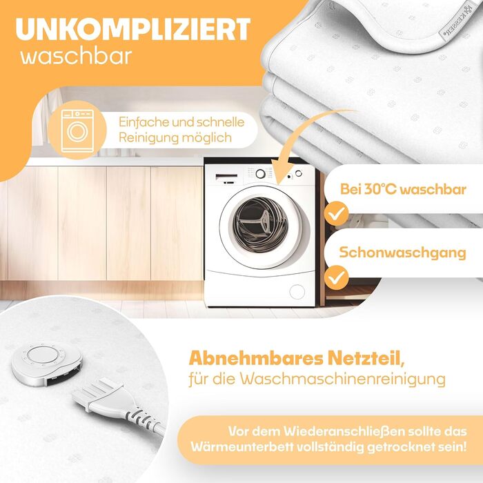 Електрична ковдра KESSER® 150x80 см з автовимкненням та пультом керування | 3 температурні режими | Підігрівальна ковдра для ліжка, матрац, тепла біла ковдра без візерунку