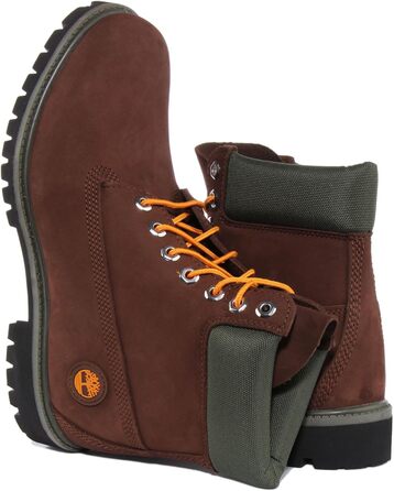 Черевики Timberland Premium 6 Inch з нубуку, темно-коричневого кольору, оранжеві, 41.5 EU