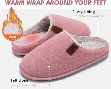 Тапочки чоловічі COFACE з фетру, теплі, зручні, з плюшем, антиковзка гумова підошва, розмір 40-49 (світло-рожевий, 46 EU)