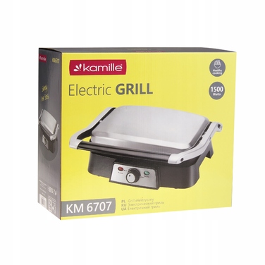 Електричний контактний гриль Kamille KM6707, складаний, чорний, 1500 Вт