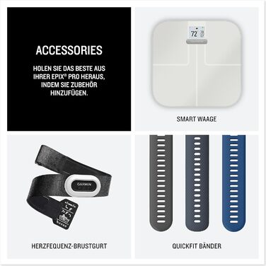 Розумний годинник Garmin Epix Pro 47mm: GPS, AMOLED, 60 спортивних програм, GarminPay