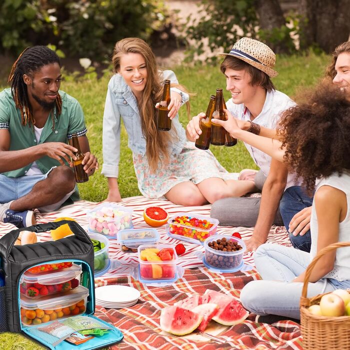 Набір контейнерів для зберігання YASHE з кришкою 38 шт. (19 контейнерів + 19 кришок), герметичні, BPA-Free, для кухні, з етикетками (SE-16PCS)