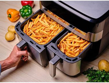 Аерофритюрниця Tefal Dual Easy Fry & Grill EY905D 8.3л 2700Вт з грилем - смаження без олії