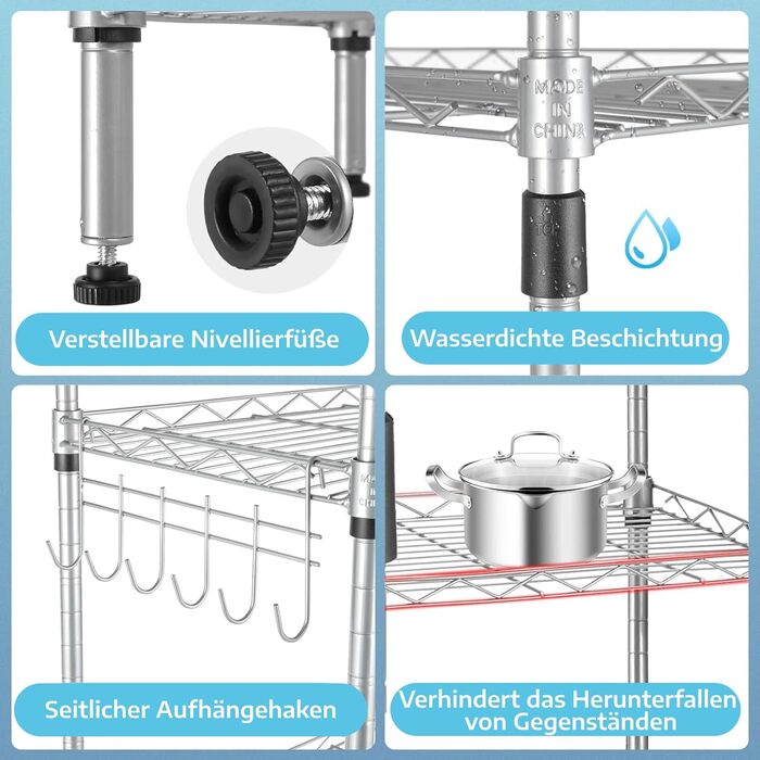 Himimi Regal - 54 x 29 x 160cm Metal Wire Shelf Unit