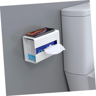 Cabilock Towel Dispenser Wall Tissue Box Wall Mount Under Table Cabinet No Trace Paper Towel Paper Hand Towel Folded Towel Storage Kitchen Bathroom Toilet Office White