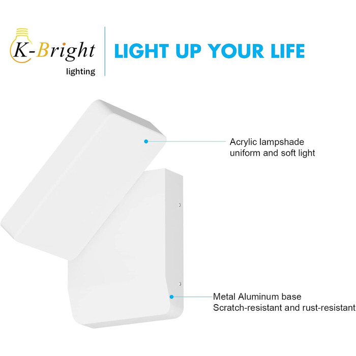 LED вуличне освітлення K-Bright 20W з датчиком руху, IP65, для балкона та саду (білий)