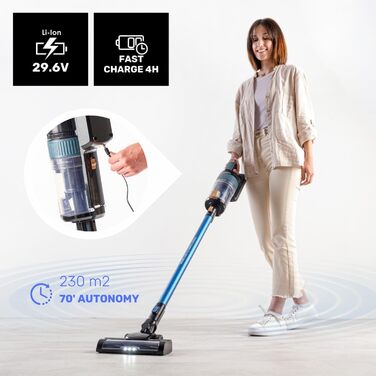 Електричний акумуляторний підмітач Taurus Homeland Ultimate Animal HVCA7296B, метал та пластик, синій та чорний