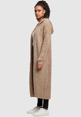 Кардиган жіночий з капюшоном та пір'ям Urban Classiс, чорний (XS, Softtaupe)