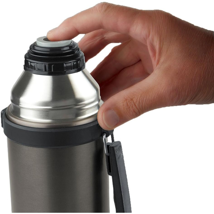 Isosteel Duo Vacuum Insulated Stainless Steel Water Bottle - 1.0L, Titan Gray, Quickstop Lid & 2 Cups