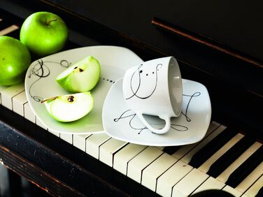 Набір посуду Maser Serie Chanson, 30 предметів, порцеляна, для 6 осіб, білий