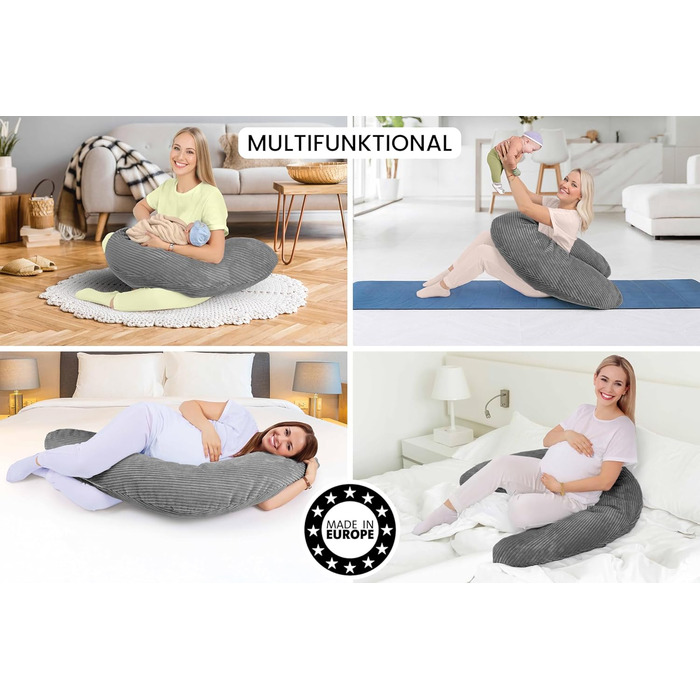Подушка для годування Amilian Stillkissen XXL 170 см - для вагітних та годуючих матерів - подушка для сну з підголівником та знімним чохлом