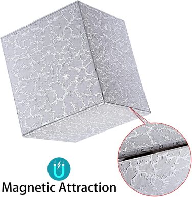 BTSKY Square Tissue Box Cover made of PU Leather – stylish cube-shaped tissue box holder with magnetic bottom, decorative PU tissue box for vanity dresser, bedside table, table