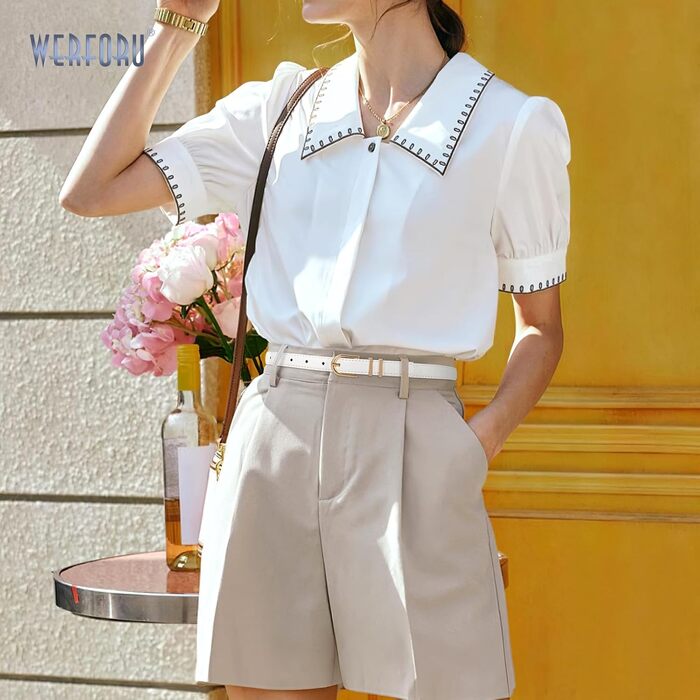 Жіночий тонкий шкіряний ремінь WERFORU (2 шт.) для джинсів та штанів. Ремінь з золотистою пряжкою, довжина 110 см, підходить для талії 80-92 см (чорний+білий)